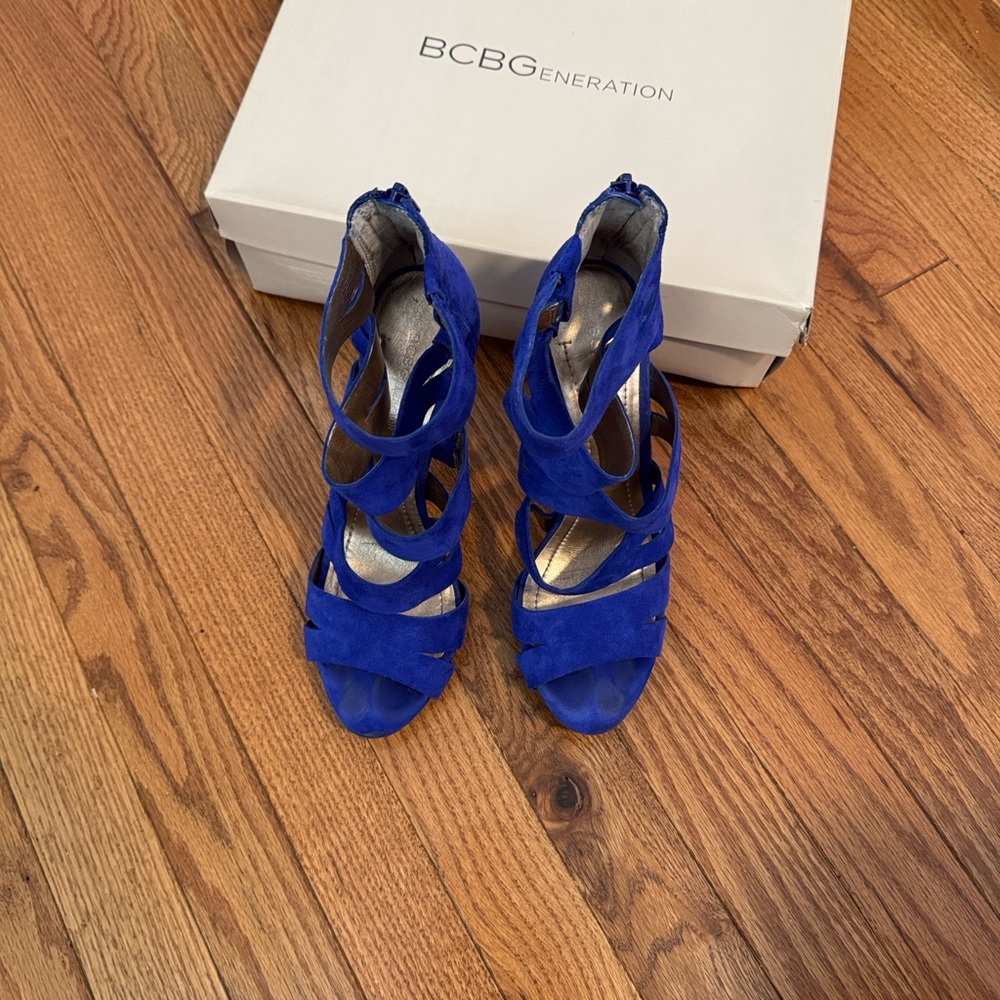 BCBGeneration Royal Blue Strappy Heels